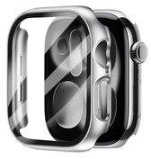 Stravo Case / Hoesje voor Apple Watch Series 11 / 10 42mm – Full Cover met Screenprotector – Hardcase Beschermhoesje – Zilver
