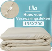 Hoes voor de verzwaringsdeken van Ella 135 x 200 CM - 5 KG & 7 KG & 9 KG - Overtrek Hoes van 100% katoen - Zand kleur