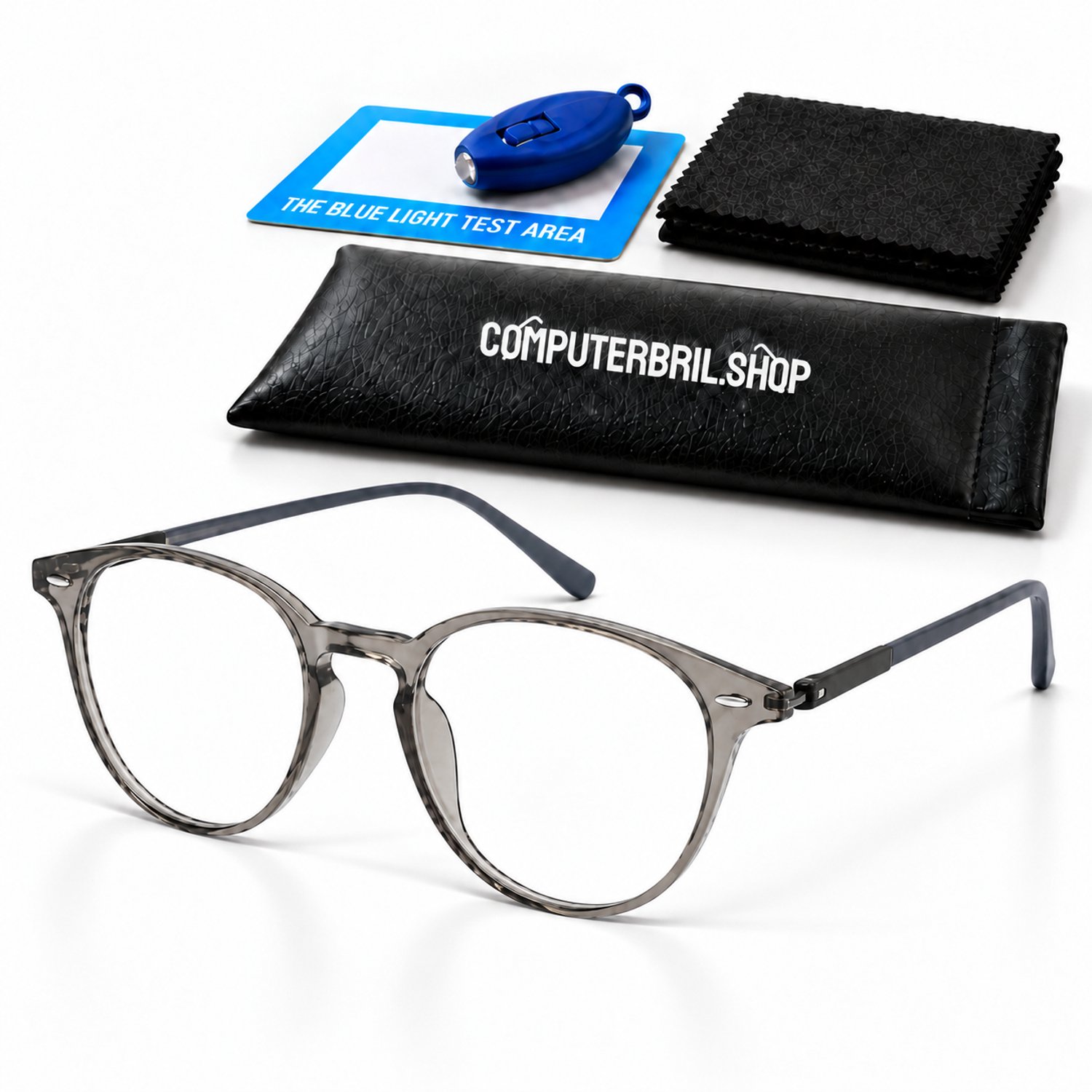 computerbril.shop® Beeldschermbril | MATEØ | Grijs | Blue Filter Glasses | Anti Blauw Licht Bril Zonder Sterkte 0.00