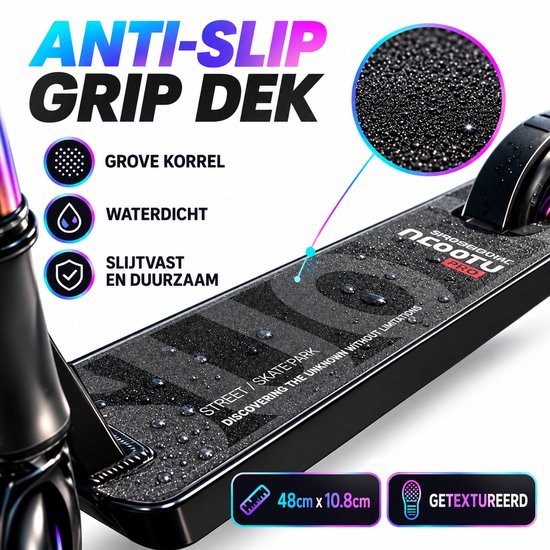 Antislip gripdeck met grovere textuur, afmeting 48x10.8cm, waterdicht en duurzaam.