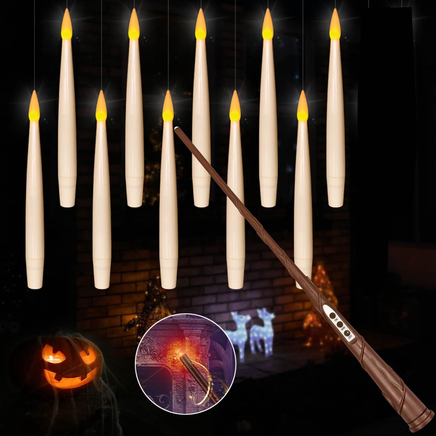 Drijvende Kaarsen Met Afstandsbediening - LED-Kaars - 10 Stuks Flikkerende Warmlicht Hangkaarsen - Voor Halloween Kerstmis