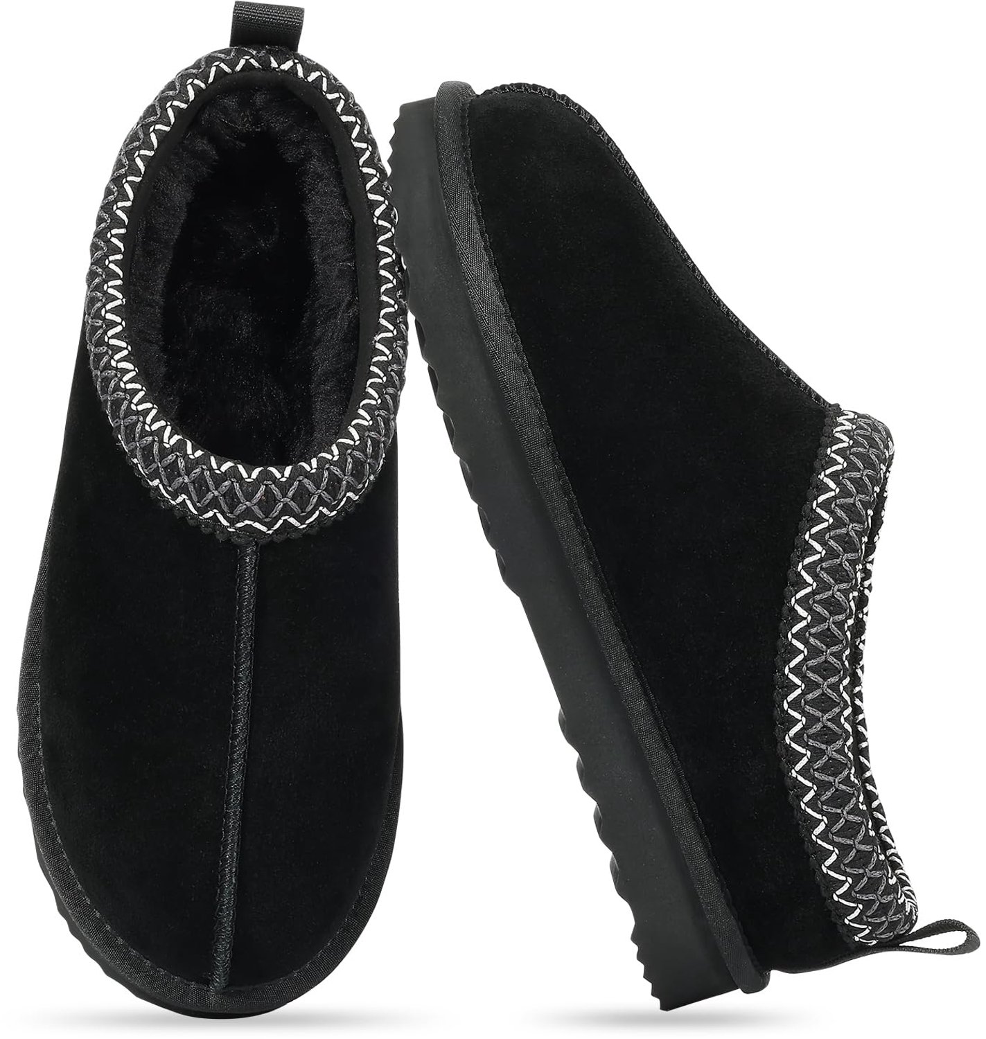 Olanly Dames Snowboots suède Boots Warme winterschoenen dames Antislip Dunne zool Verdikte voering van imitatiewol – 41 Geschikt voor voetlengte van 25.4cm Zwart