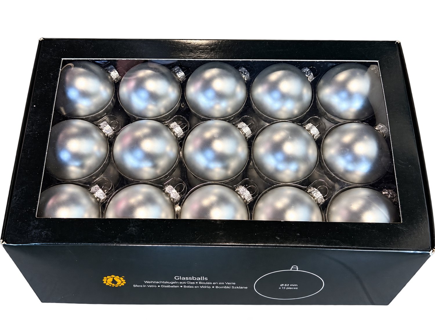Glazen kerstballen - Set van 30 stuks - glas - zilver - mat