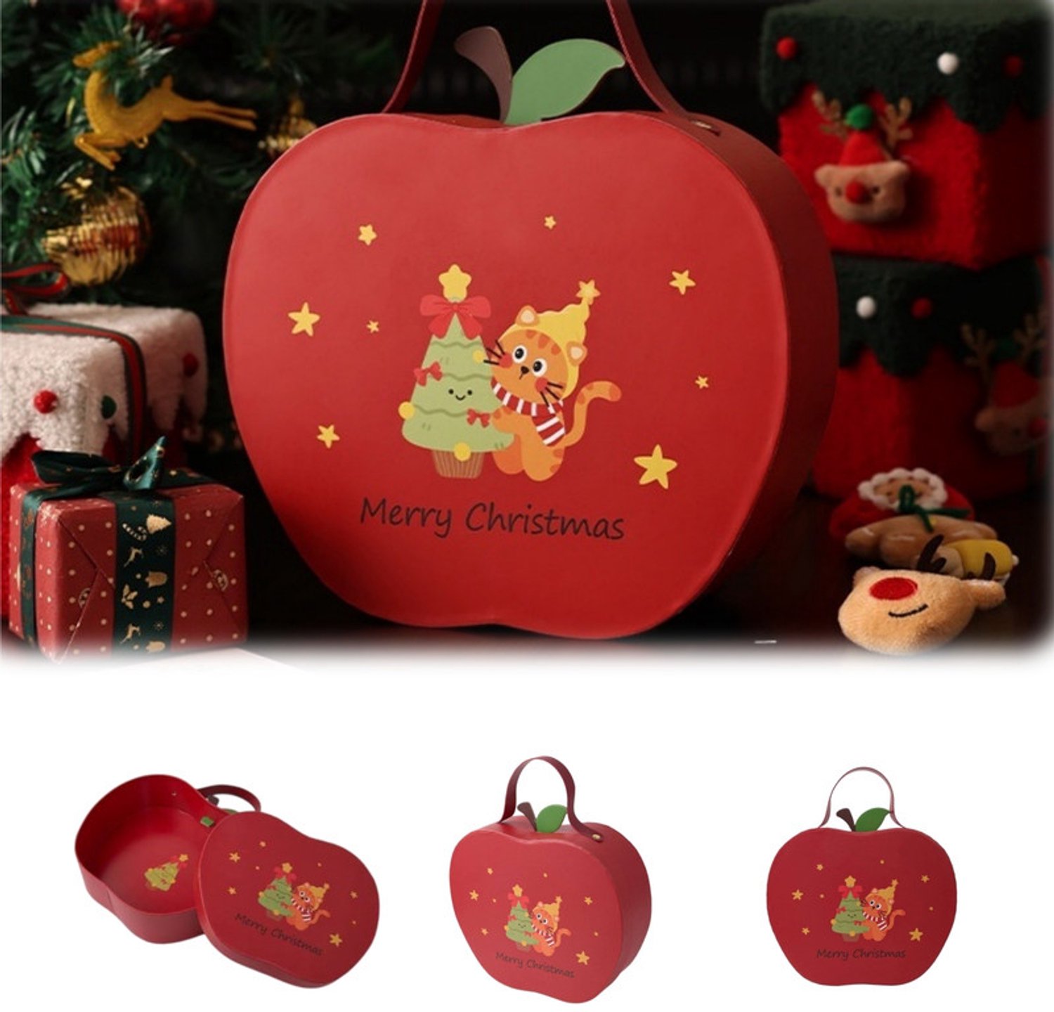 Kerstgeschenkdoos — Een doos vol verrassingen — Geschenkdoos — Lege geschenkdoos — Set kerstgeschenkdozen —Kerstgeschenkdoos / Lege geschenkdoos voor kerstavond — Geschenkverpakking — Geschikt voor Kerstmis en verjaardagen