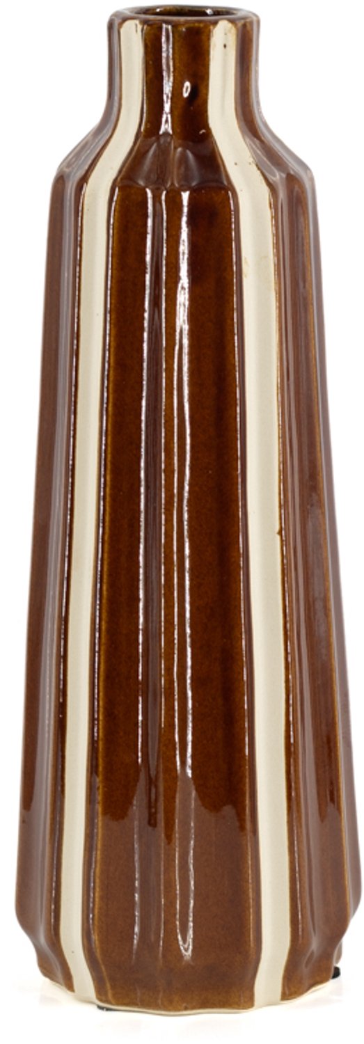 Aardewerk vaas Strea M bruin beige