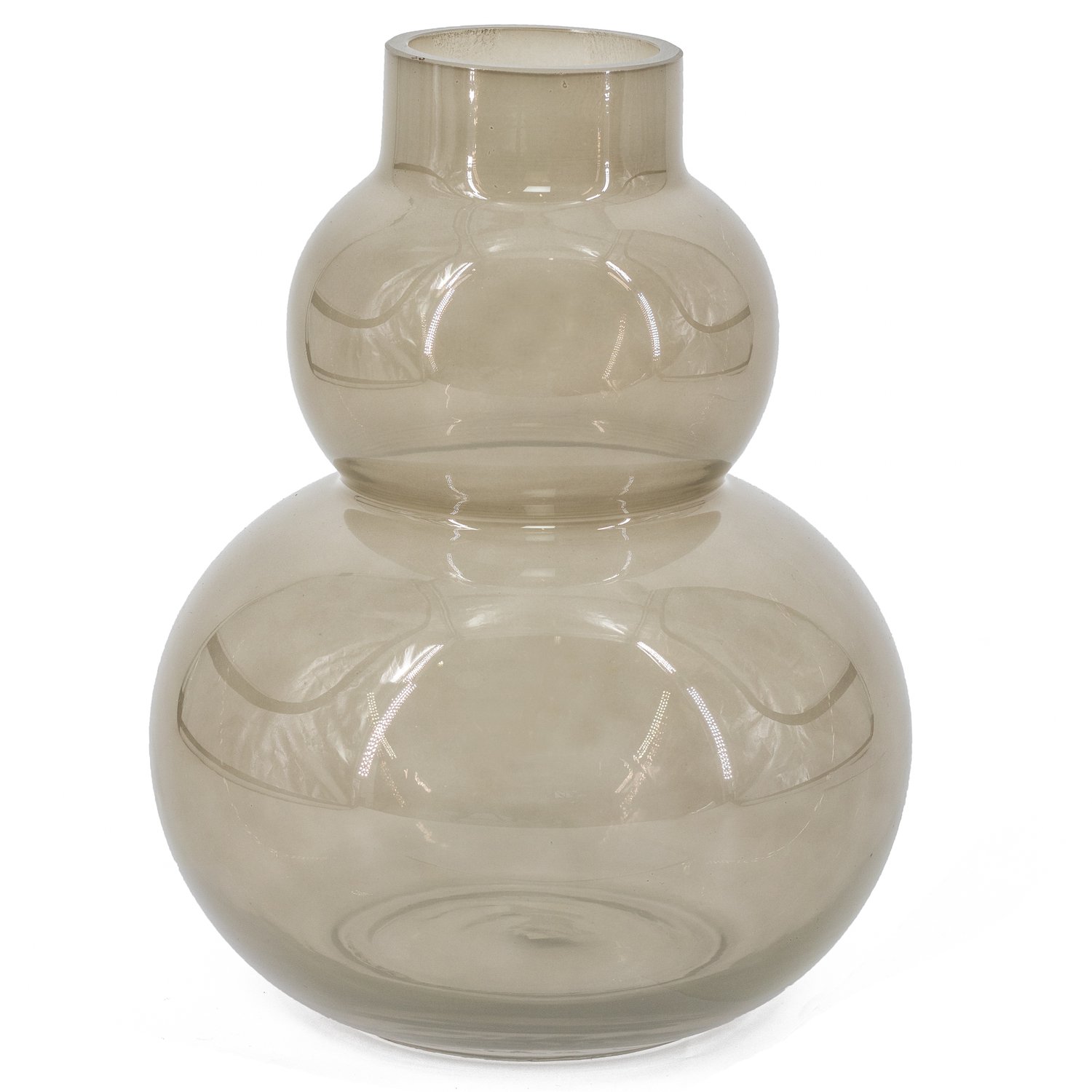 homebound by ky Glazen vaas grijs | glazen vaas | 20x20x25cm | stijlvolle vaas