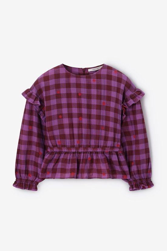 Paarse Geruite Blouse