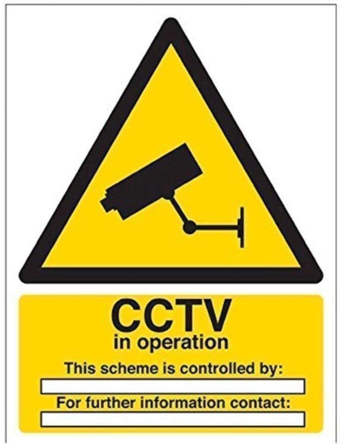 Waarschuwingsbord 150 mm x 200 mm - Stijf kunststof - Zwart/geel - Voor veiligheid op de werkplek - Vemera