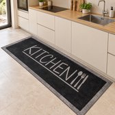 La Sheba Keukenloper Kitchen - Antraciet - 80x180 cm - Vloerkleden - Keuken Tapijt - Keukenmat - Loper Tapijt - Loper Vloerkleed
