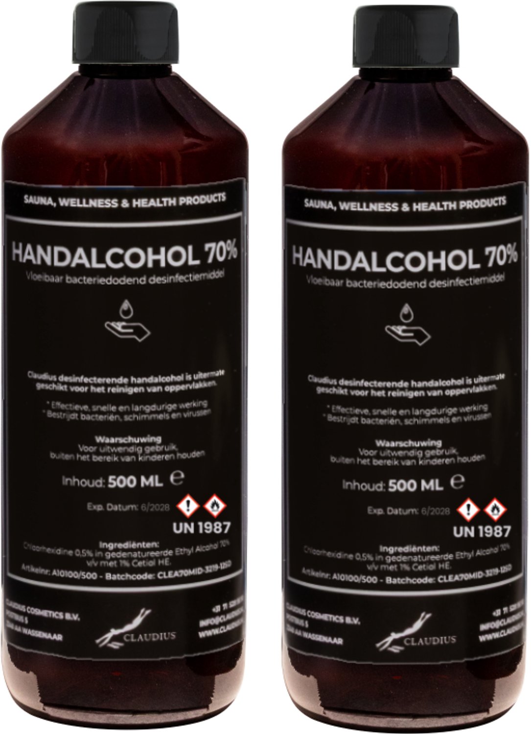 Handalcohol spray 70% - 500 ml met dop - set van 2 stuks