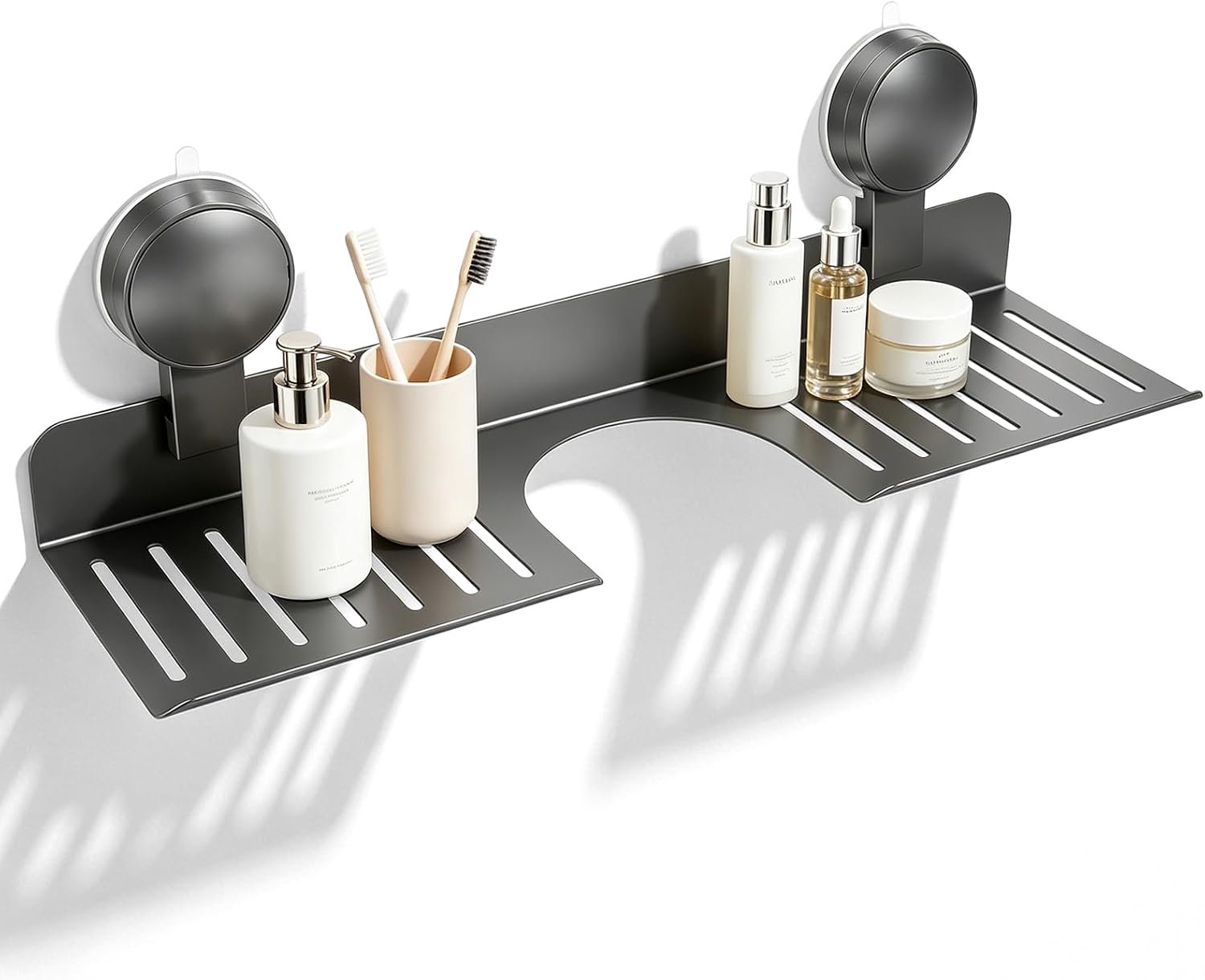 Wastafel plank 40cm - aluminium - met zuignap - sneldrogend - Vemera
