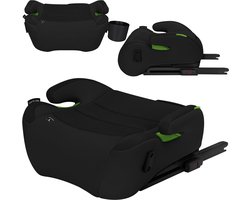 Lionelo Luuk FIX i-Size - Zitverhoger - ISOFIX - Autostoel Booster - 125-150 cm - Voorwaarts Gerichte Autostoel volgens i-Size R129/04 Norm - Brede en Comfortabele Zitting met Zacht EPE-schuim - Dri-Seat - Met Armleuningen & Bekerhouder
