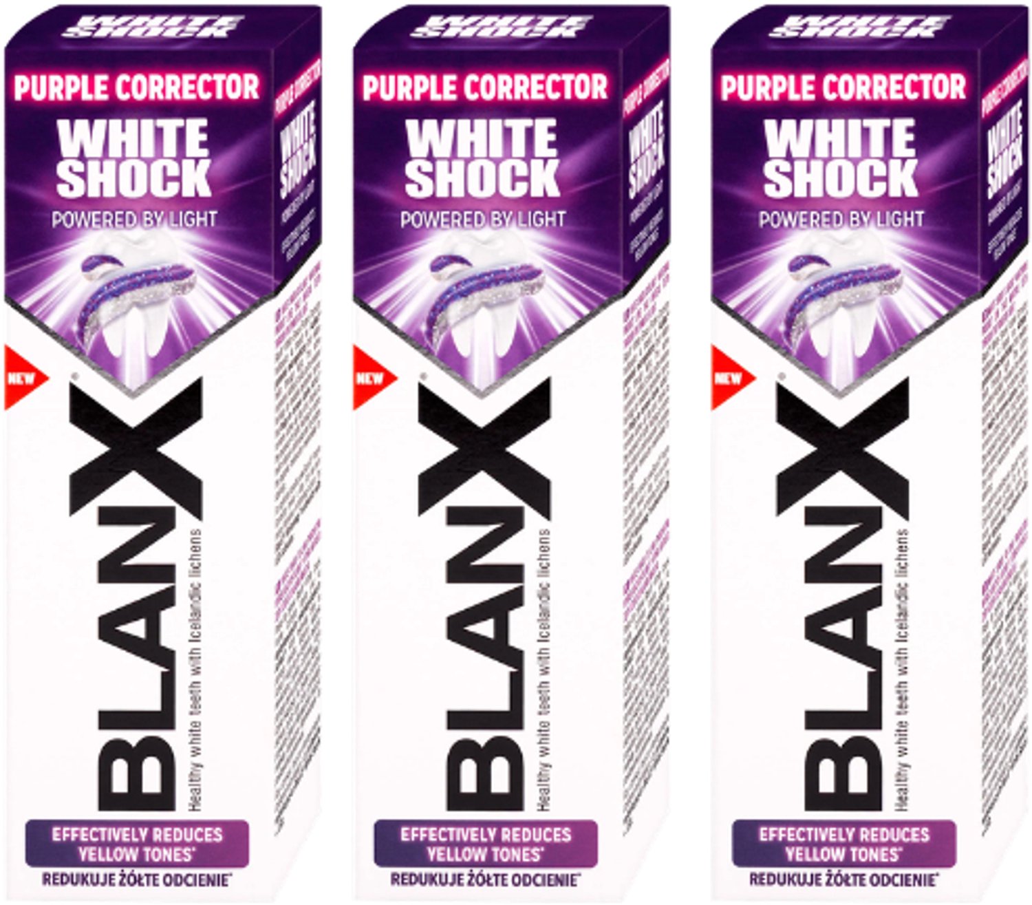 BlanX White Shock Purple Corrector Tandpasta - 3 x 75ml
