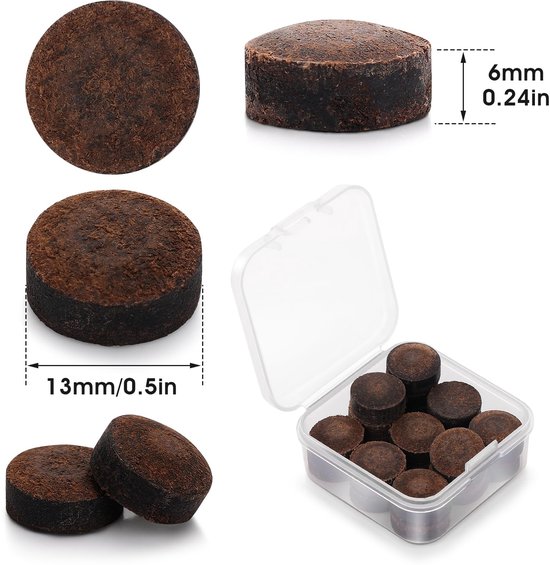 20 stuks Pool Cue Tips Vervangingsset Cue Stick Tips 13 mm Pool Stick Tip met Opbergdoos voor Pool Cues en Snooker Benodigdheden — afbeelding 2