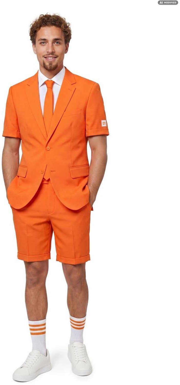 OppoSuits The Orange - Heren Zomer Pak - Nederlands Elftal Kostuum - Koningsdag - Oranje - Maat EU 46