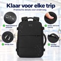 Zwarte Travlo reistas met waterafstotend polyester, ademende voering, stevige ritsen en zijhandgreep.