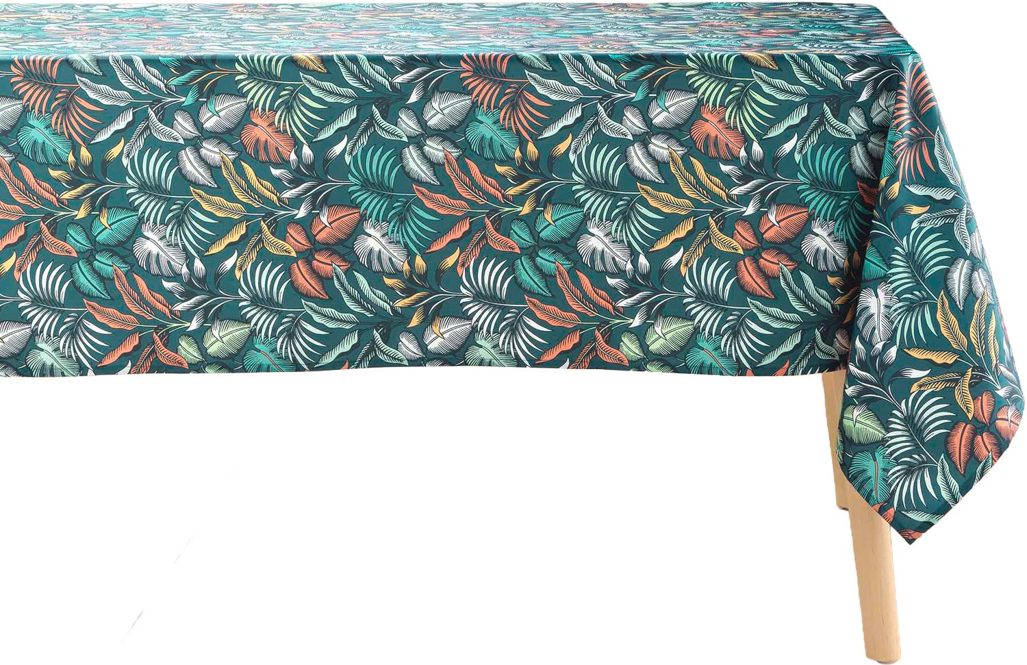 Douceur d'intérieur - Rechthoekig tafelkleed STYLIS BLUE, 145 x 240 cm, blauw met print