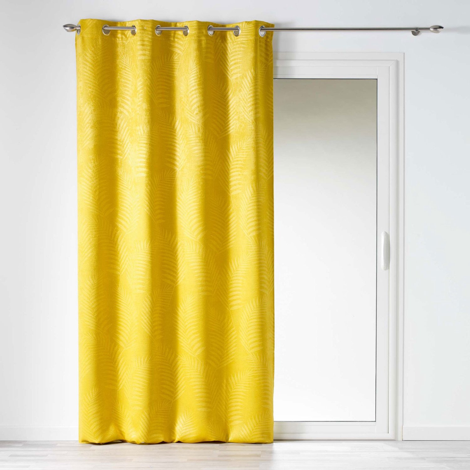 Douceur d intérieur Douceur d'intérieur - Verduisterend gordijn TROPICAL, 140 x 240 cm, geel Mosterdgeel