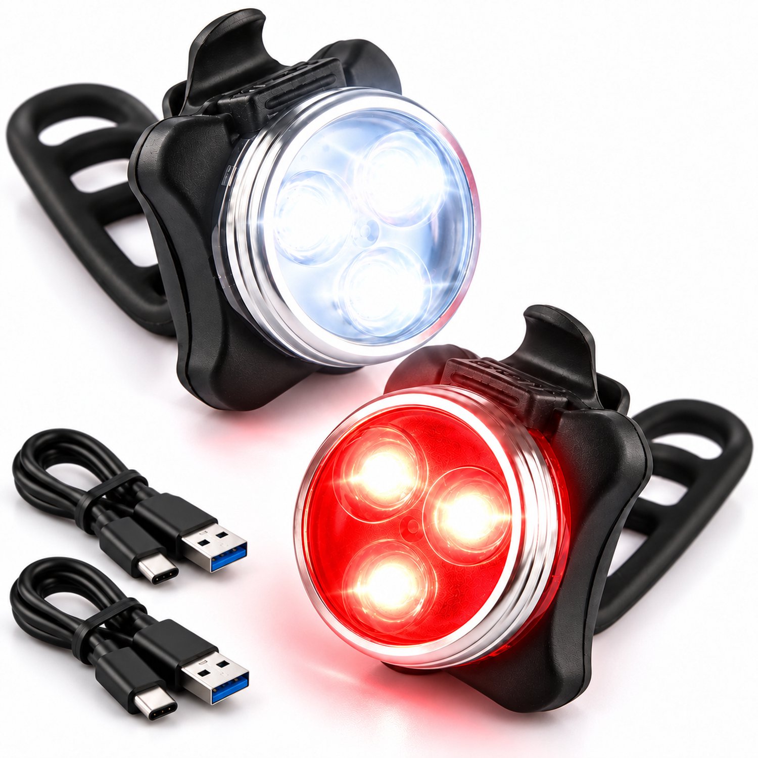 Valero Fietslamp Set USB Oplaadbaar – Fietsverlichting- LED Voor- & Achterlicht | Waterdicht, 4 Lichtstanden