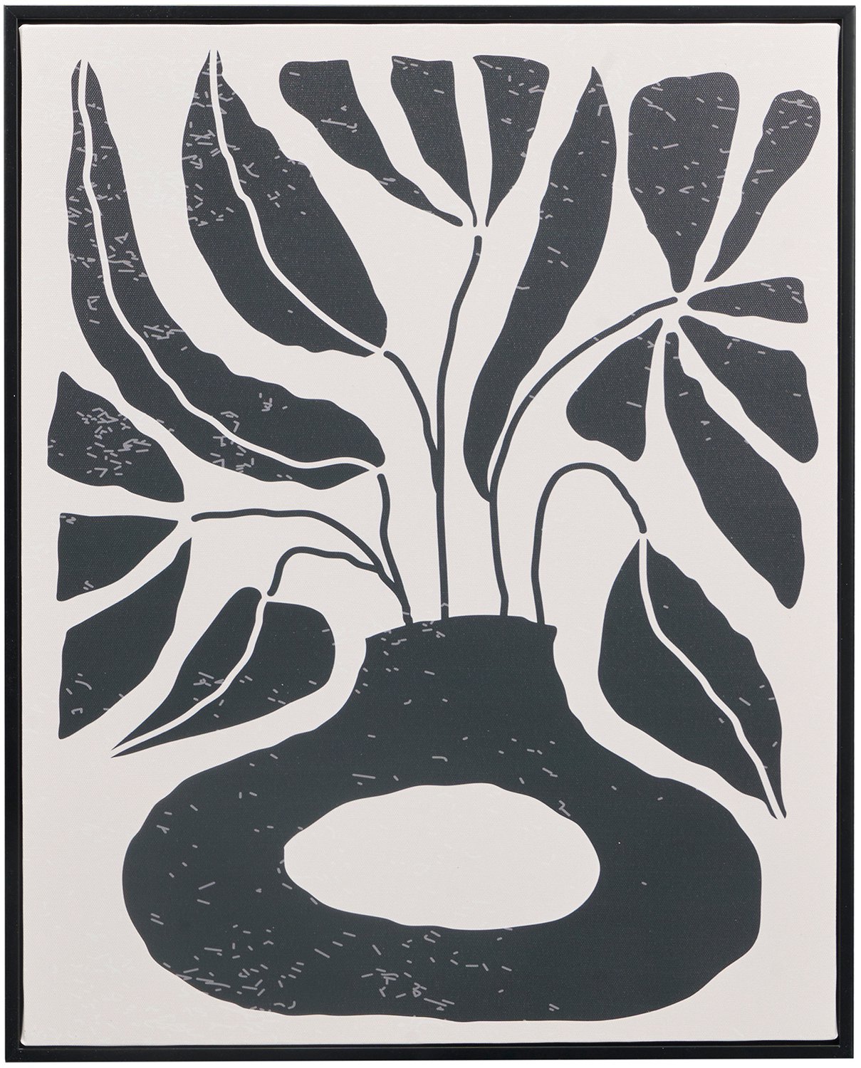 Giftdecor - Afbeelding in een zwarte lijst met plantaardig motief EMBER, 40 x 50 cm