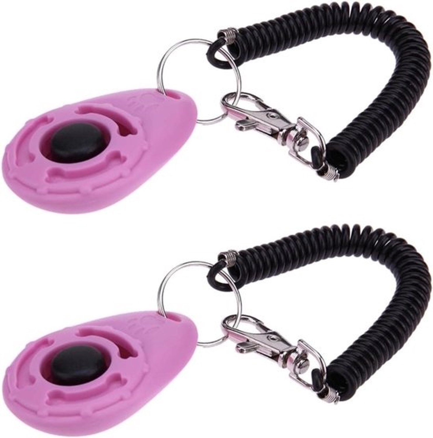 Hondenclicker - Trainingsklikker - Gedrag trainen - Helder, consistent geluid - 2 stuks - Roze
