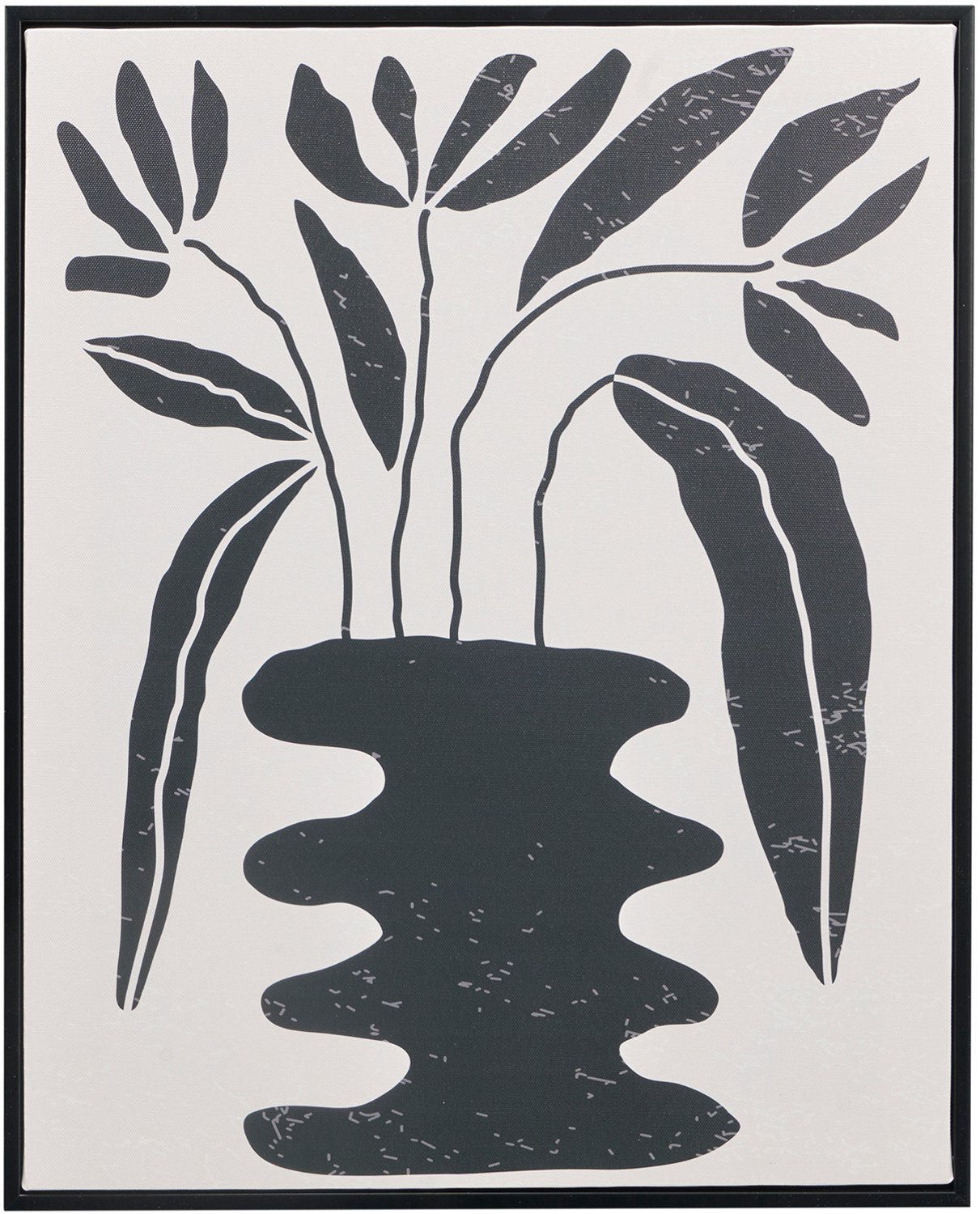 Giftdecor - Afbeelding in een zwarte lijst met plantaardig motief EMBER, 40 x 50 cm