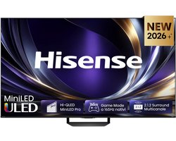 Hisense 55U7S PRO - Televisie - LED - Mini LED - Smart TV - 55 inch - Wifi - HDR-ondersteuning - 4K Ultra HD - Zwart