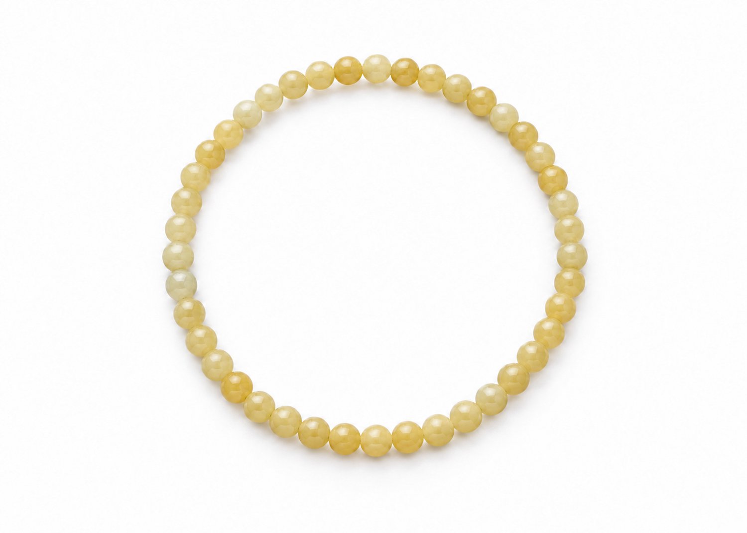 Gele Jade Armband – Natuurstenen Kralen 4 mm – Maat 17 cm – Fijne Edelsteen Kralenarmband voor Dames en Heren – Elegant en Tijdloos Sieraad - Jade Armband - Armband