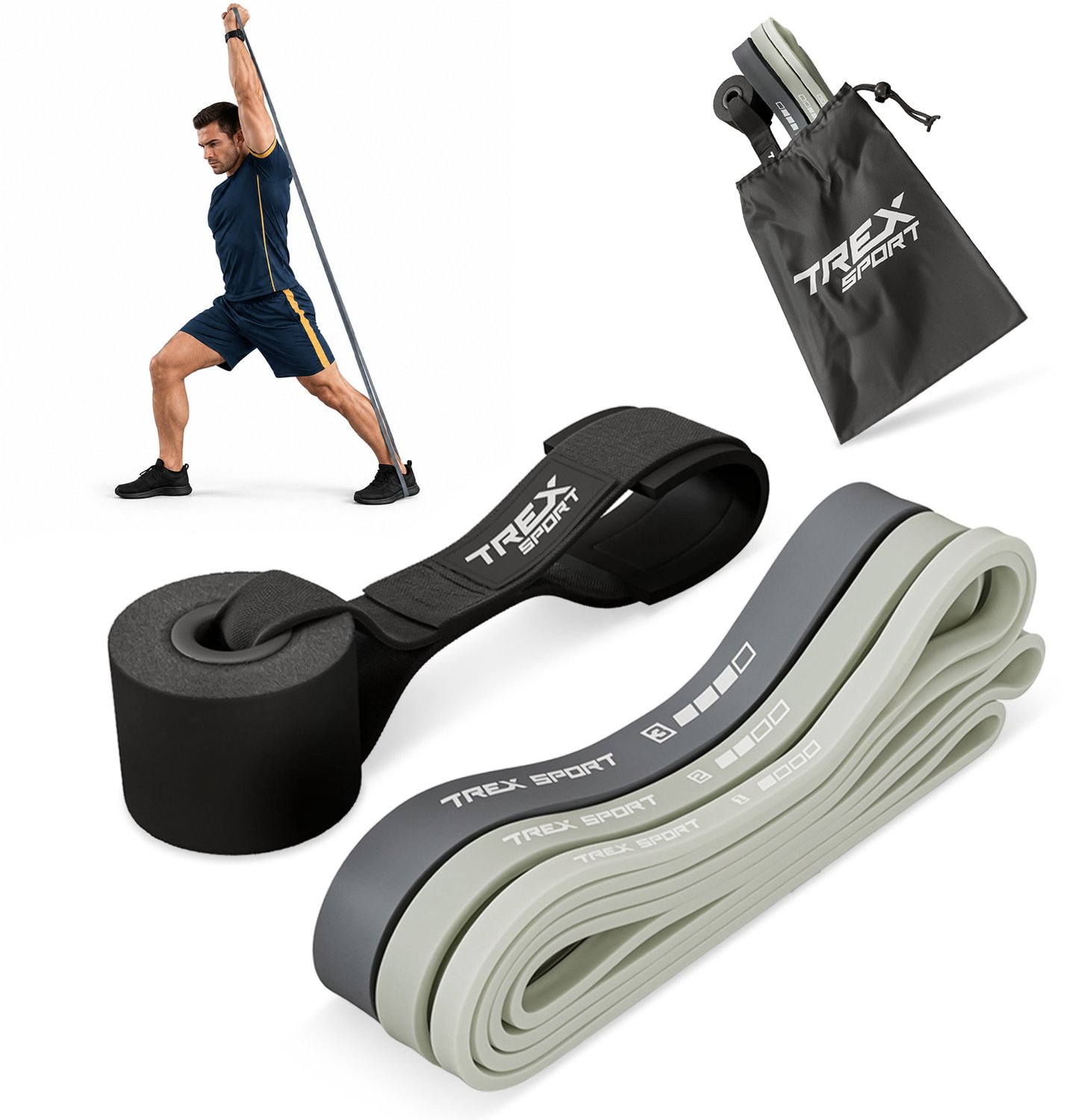 Trex Sport TX-003PB - Power Bands - Set van 3 - Met deuranker - Weerstand 2-30 kg