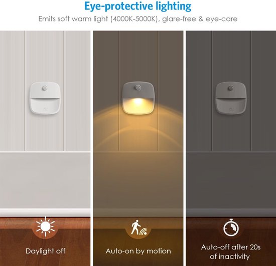 3 Stuks LED Nachtlamp met Bewegingssensor - Draadloze Trapverlichting op Batterij - Warm Wit - 3 m Bereik - 120° Sensor - Automatisch Aan/Uit - Zelfklevende Kastverlichting voor Hal, Badkamer, Keuken & Slaapkamer — afbeelding 5