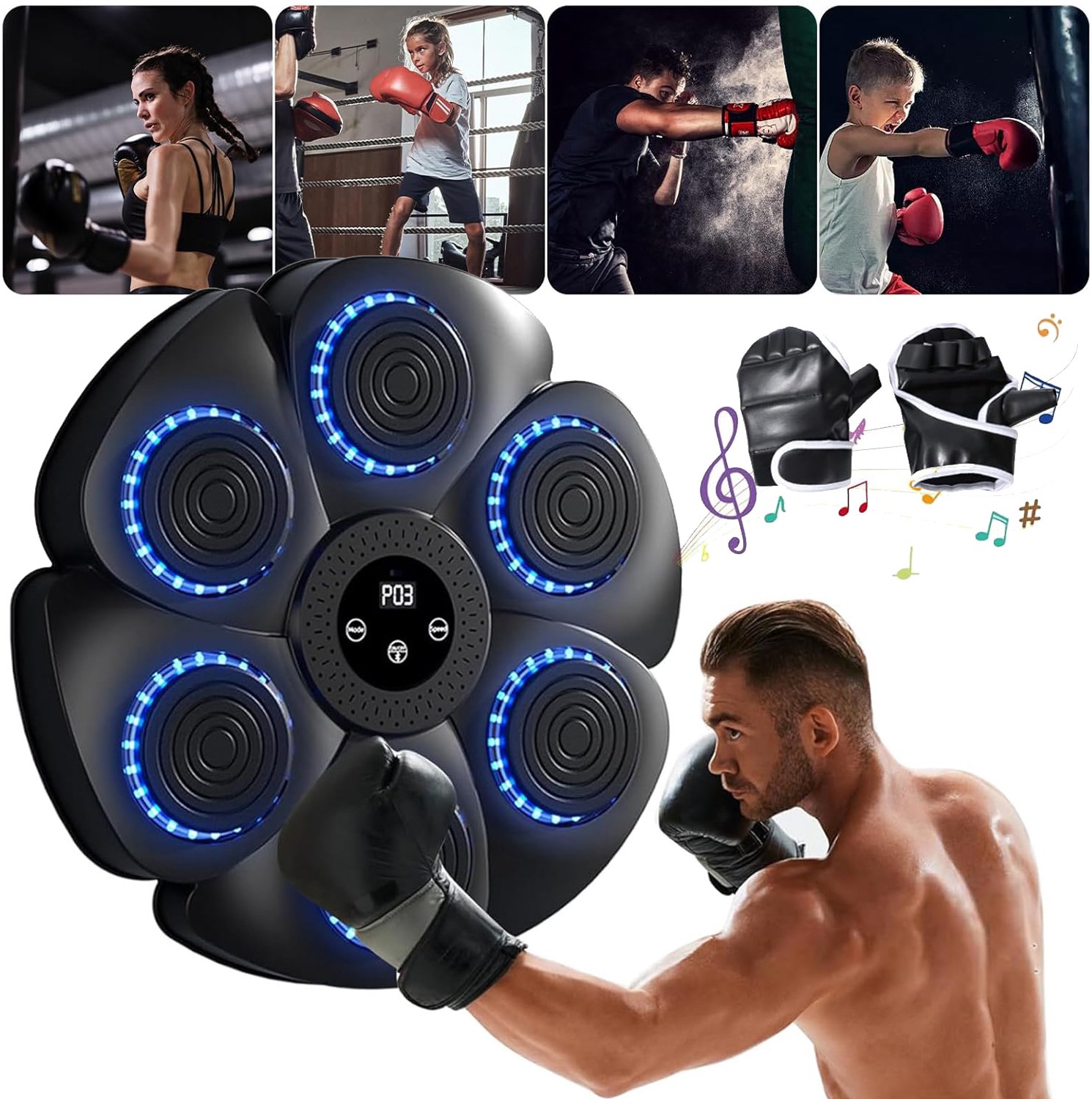 Muziek-Boksmachine - Slimme Bluetooth-Muziekboksautomaat - Wandmontage Boksbenodigdheden Met 9 Standen En 18 Snelheden