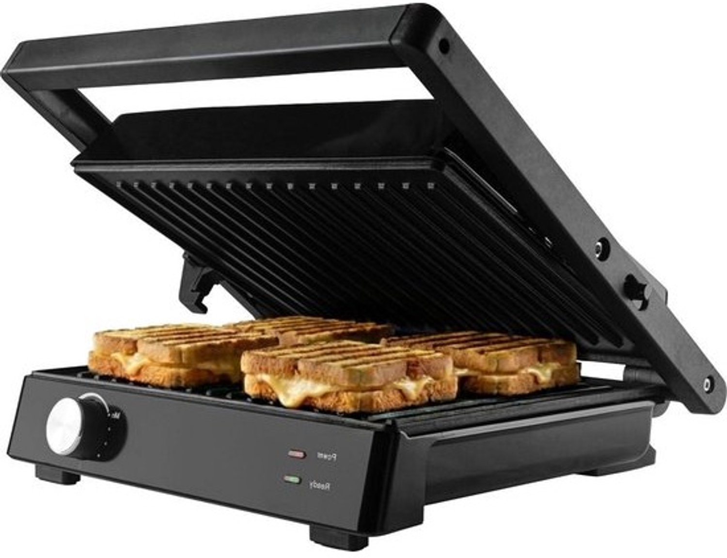 Tosti-ijzer - Contactgrill - Snacks bereiden - Grill voor 4 broodjes - 2000W vermogen - Zwart groen