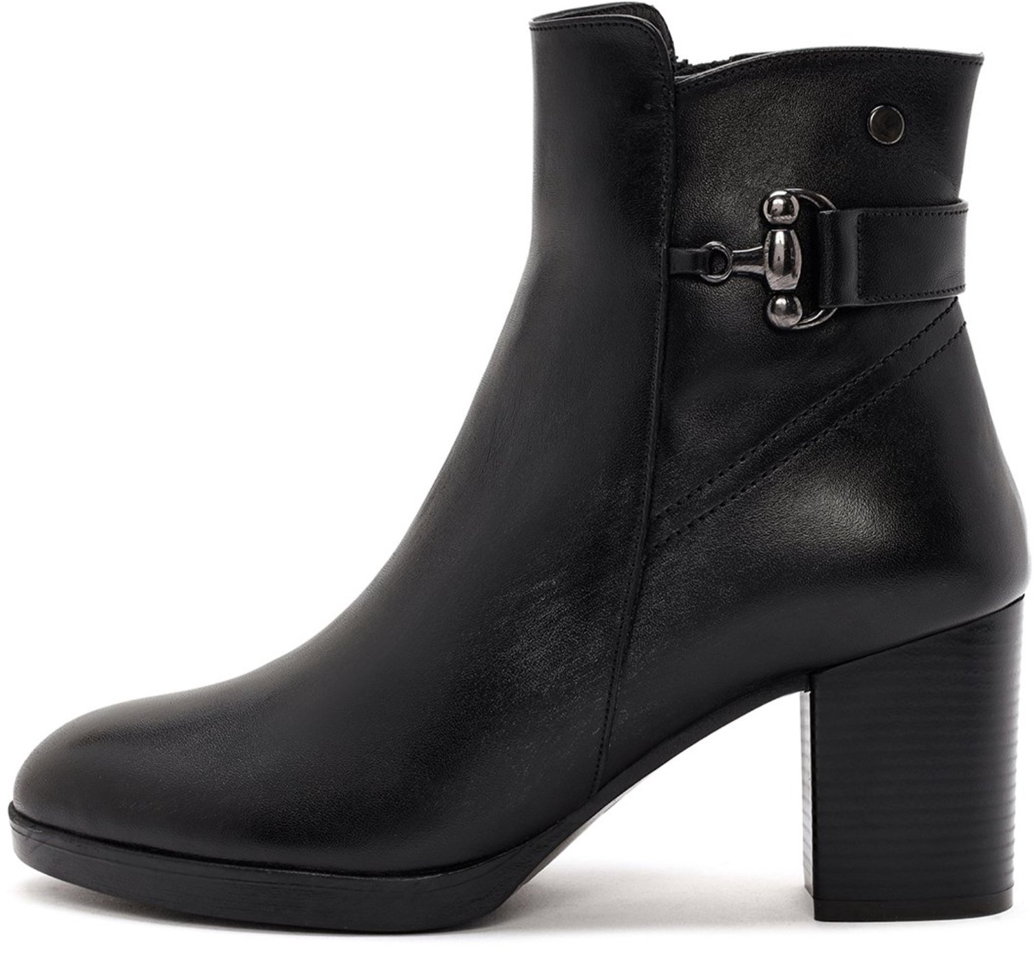 DERIMOD Heeled Ankle Boots Leather Heeled Ankle Boots