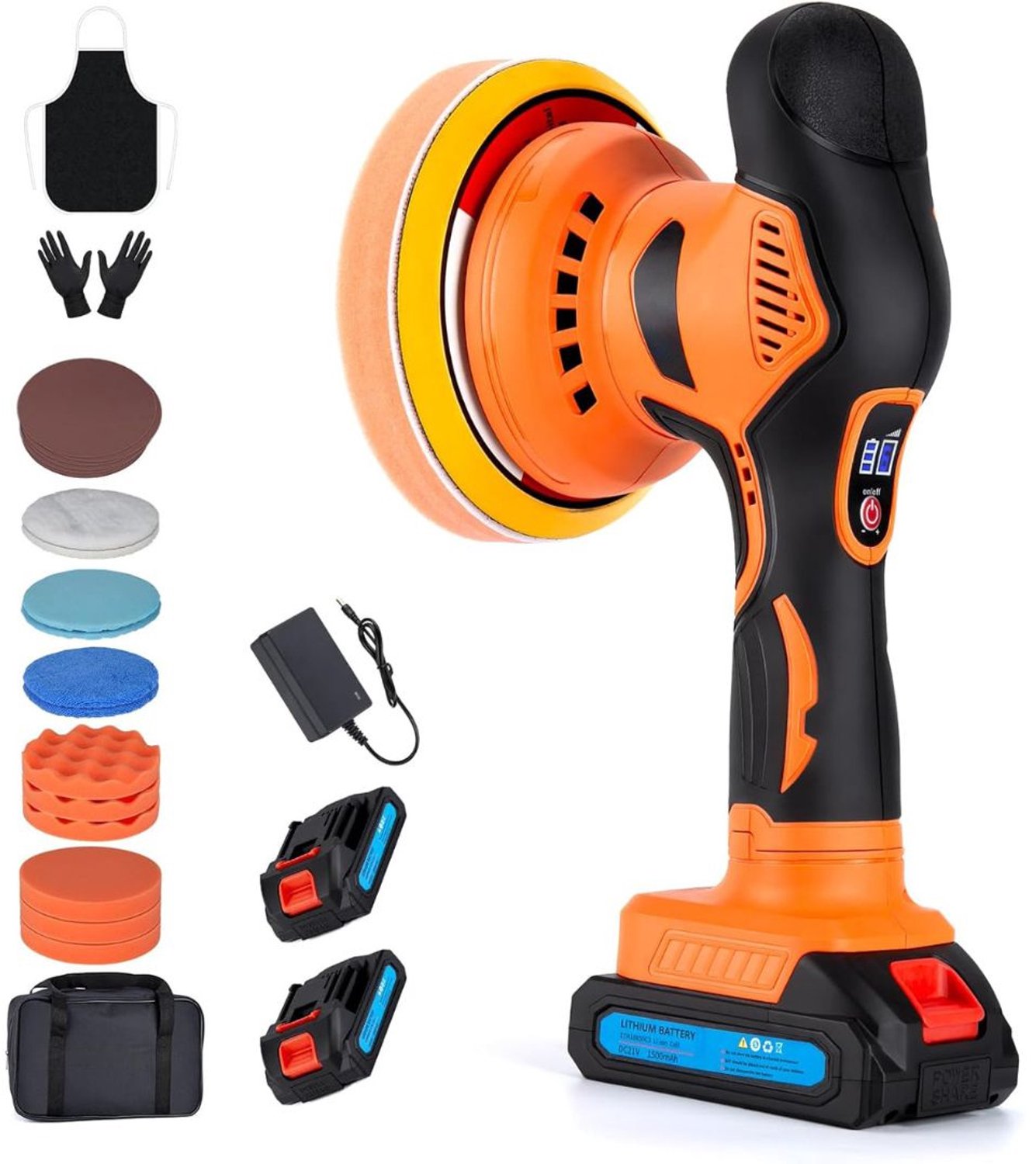 Zolvano® Poetsmachine Auto - Polijstmachine - Schuurmachine-Oranje