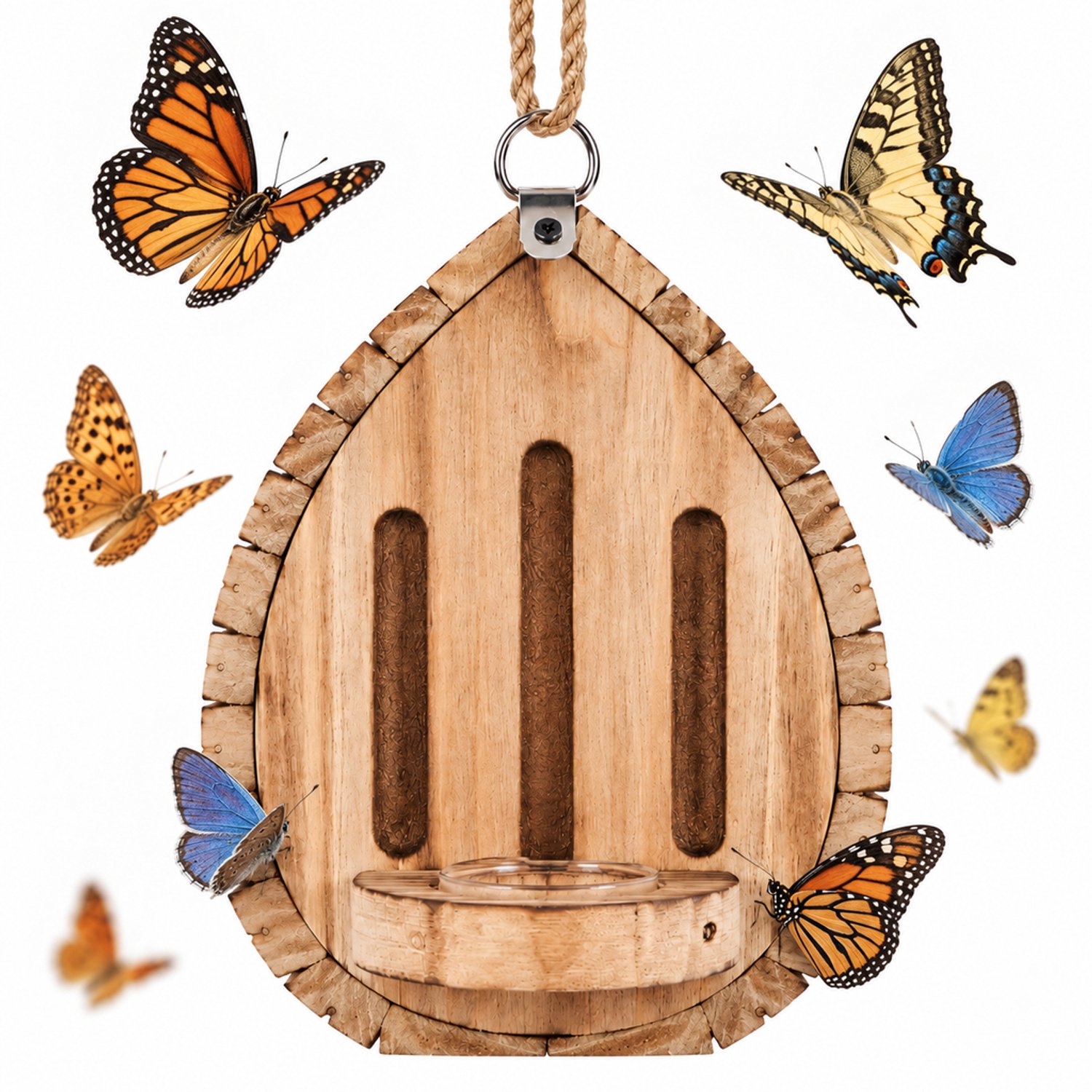 Lifhelpe Houten vlinderhuis - Hangend insectenhotel - Overwinteringsplek