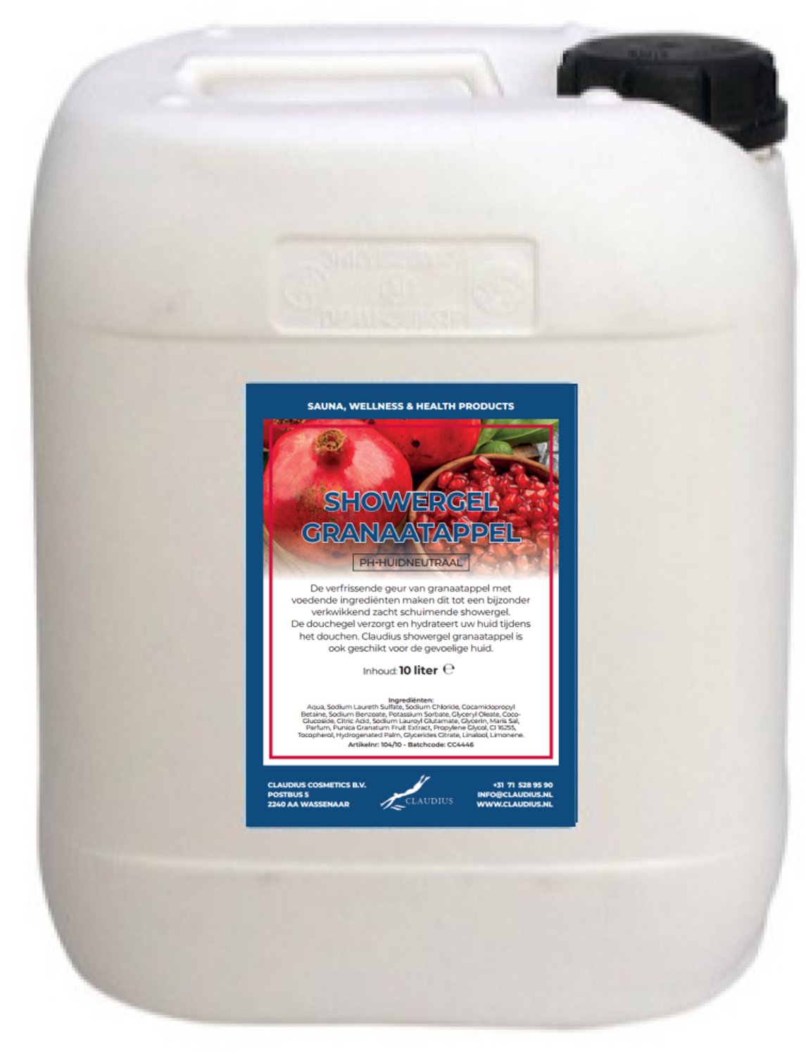 Claudius Douchegel Granaatappel 10 liter - showergel - navulling - voordeelverpakking
