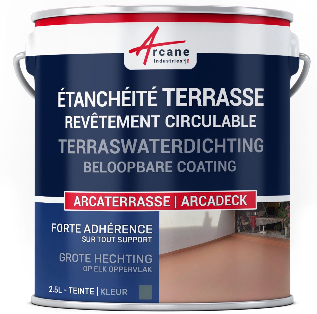 Waterdichte verf voor terras - Buitencoating op basis van hars: ARCADECK