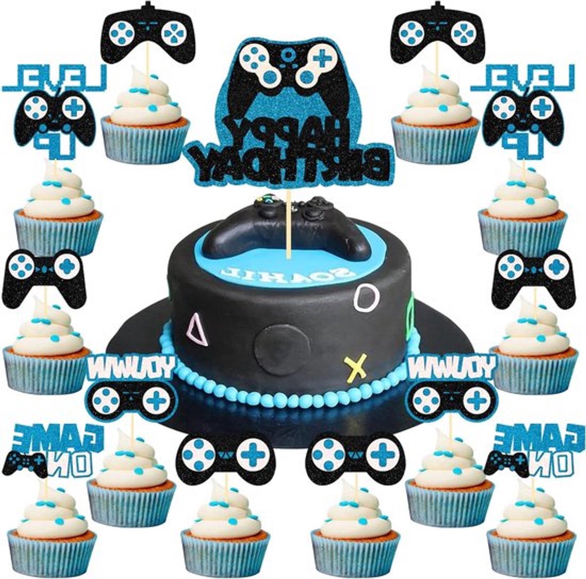 Taartdecoratie gamer voor verjaardag jongen Inovra Plus