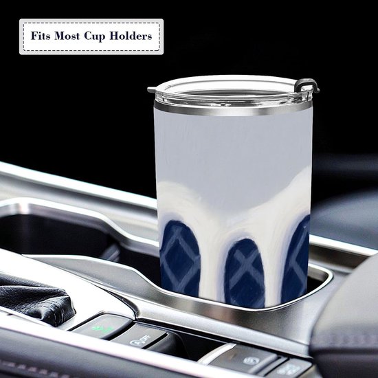 Koffiebeker met deksel - Reis mok - Dranken meenemen - Dubbelwandig geïsoleerd - 600ml 20oz - Donkerblauw — afbeelding 4