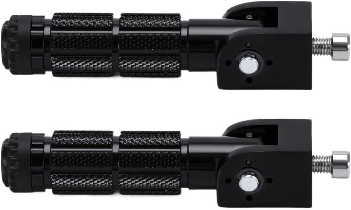 Motorfiets Voetsteunen - Passagiers Pedalen - Comfortabel Rijden - Inklapbaar Antislip Design - 2 Stuks - Zwart