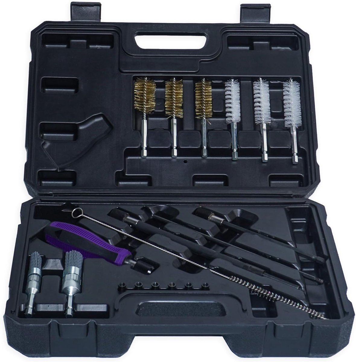 Injector Reinigingsset - Brandstof Injector Tool - Voertuigonderhoud - Universele Compatibiliteit - 19 stuks - Zwart