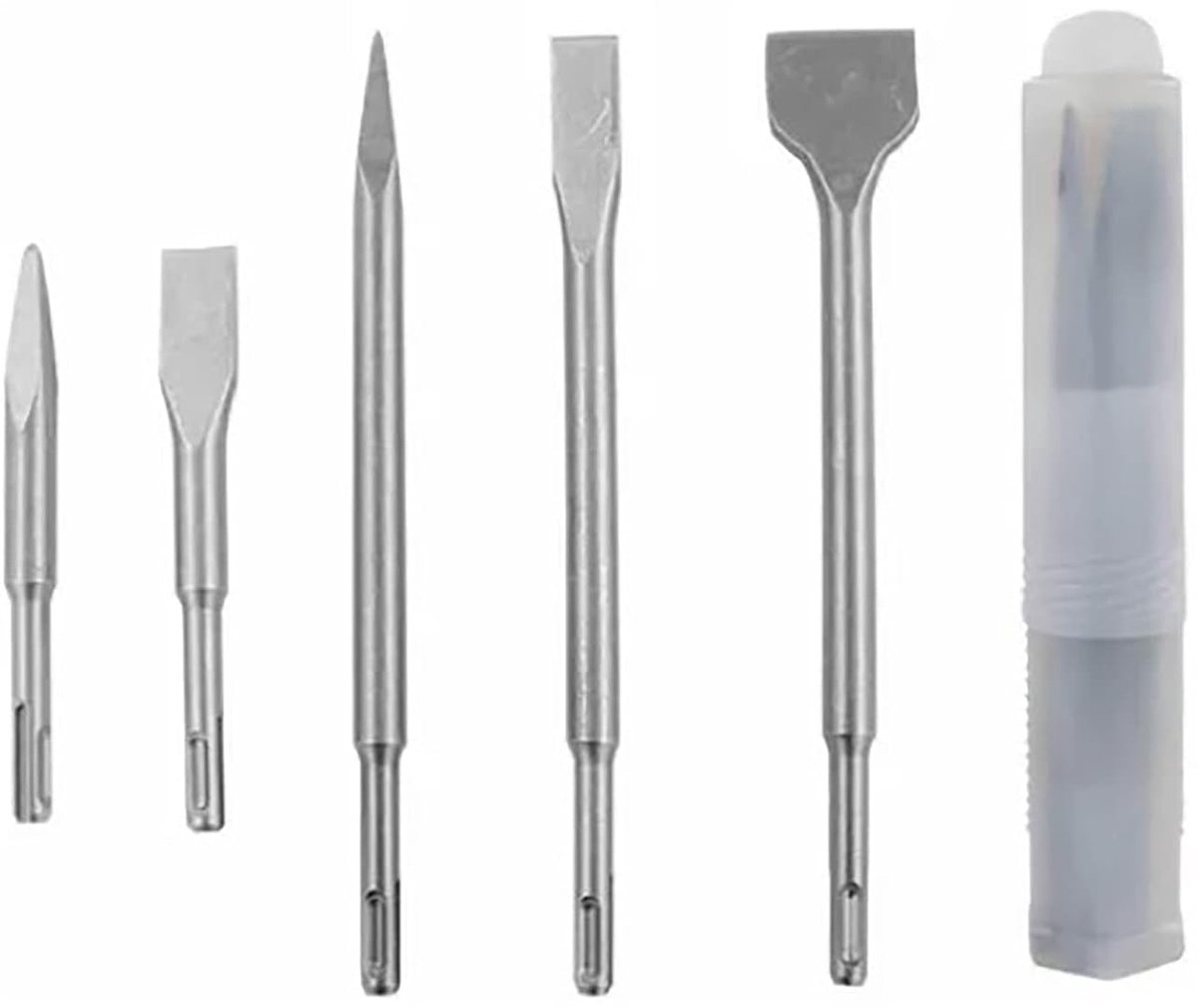 Boorbeitel Set - Metaal Boren - Beton Bewerken - Hoge Kwaliteit Staal - 5 Delig - Zilver