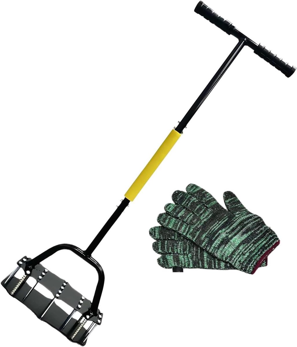 Tuinbeluchter - Gazonbeluchter - Gazononderhoud - Veerbelaste spikes - 100 cm lengte - Zwart