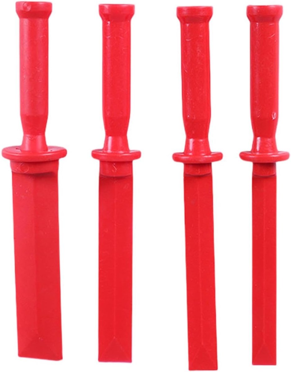Wielgewichten Verwijderaar Set - Lijmresten Schraper - Velgen Reinigen - Veerkrachtig Nylon Ontwerp - 4 Delig - Zwart
