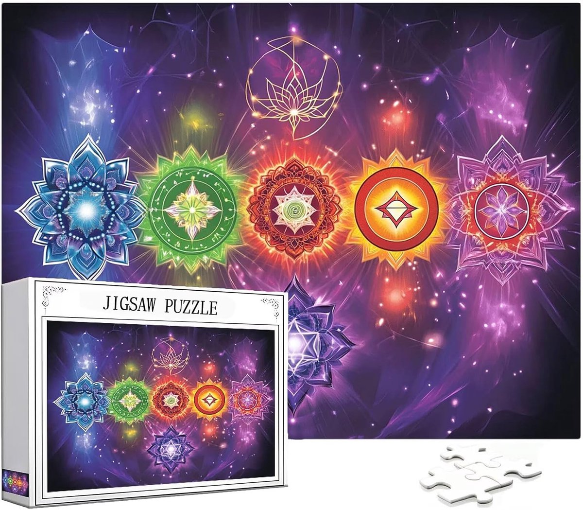 Fantasie Puzzel - Mandala Puzzel - Ontspannen Tijdverdrijf - Uniek Gesneden Stukjes - 179x105 cm - Multicolor