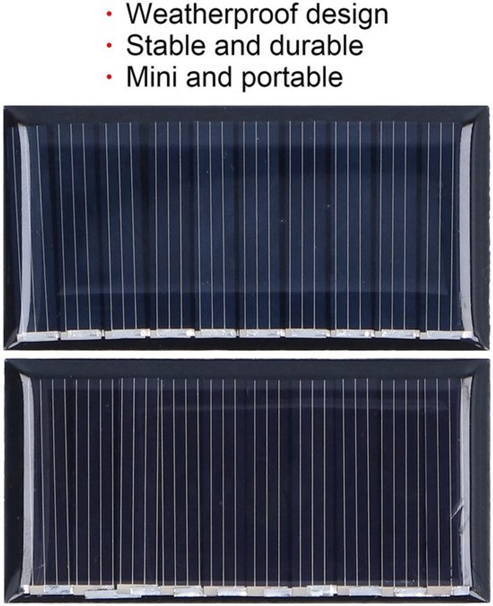 5V 50mA mini-zonnepanelen, 2 stukken, weerbestendig