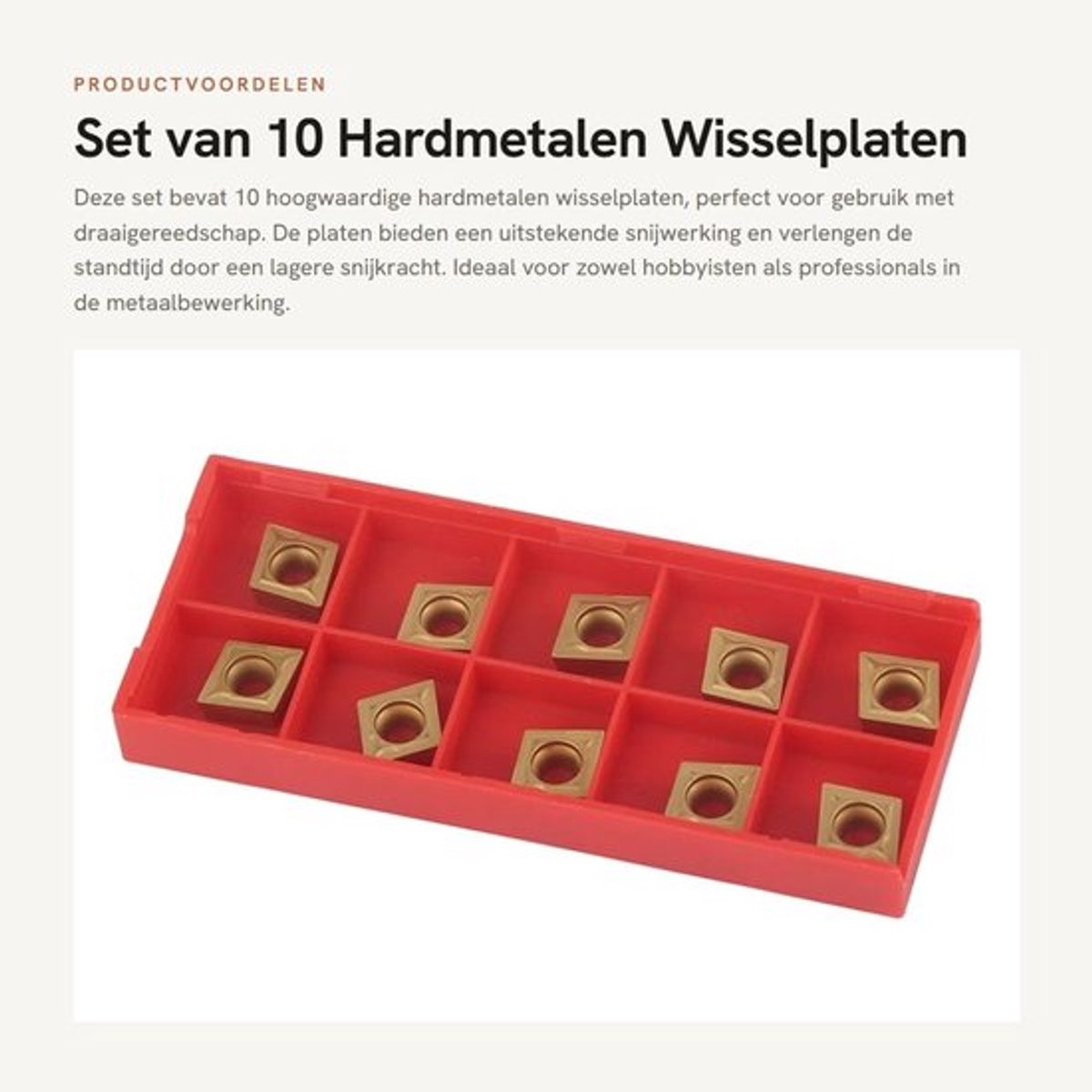 Dailygoods - 10-delige hardmetalen wisselplaten
