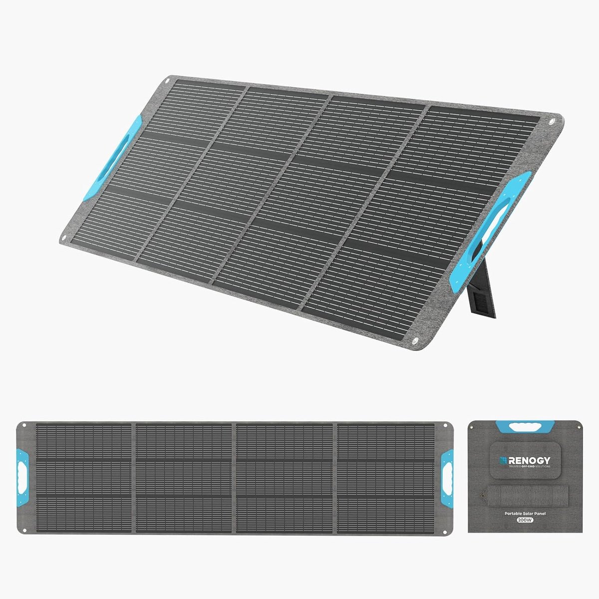Opvouwbaar Zonnepaneel - Draagbare Energie - Energie Opwekken - Hoge Cel Efficiëntie - 200 Watt - Zwart Blauw