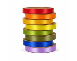 Satijnlint Set - "Rainbow Glow" - 8 Kleuren - 10mm x 50 Meter - Double faced - Cadeaulint - Ribbon - Sierlint – Lintje - Inpaklint