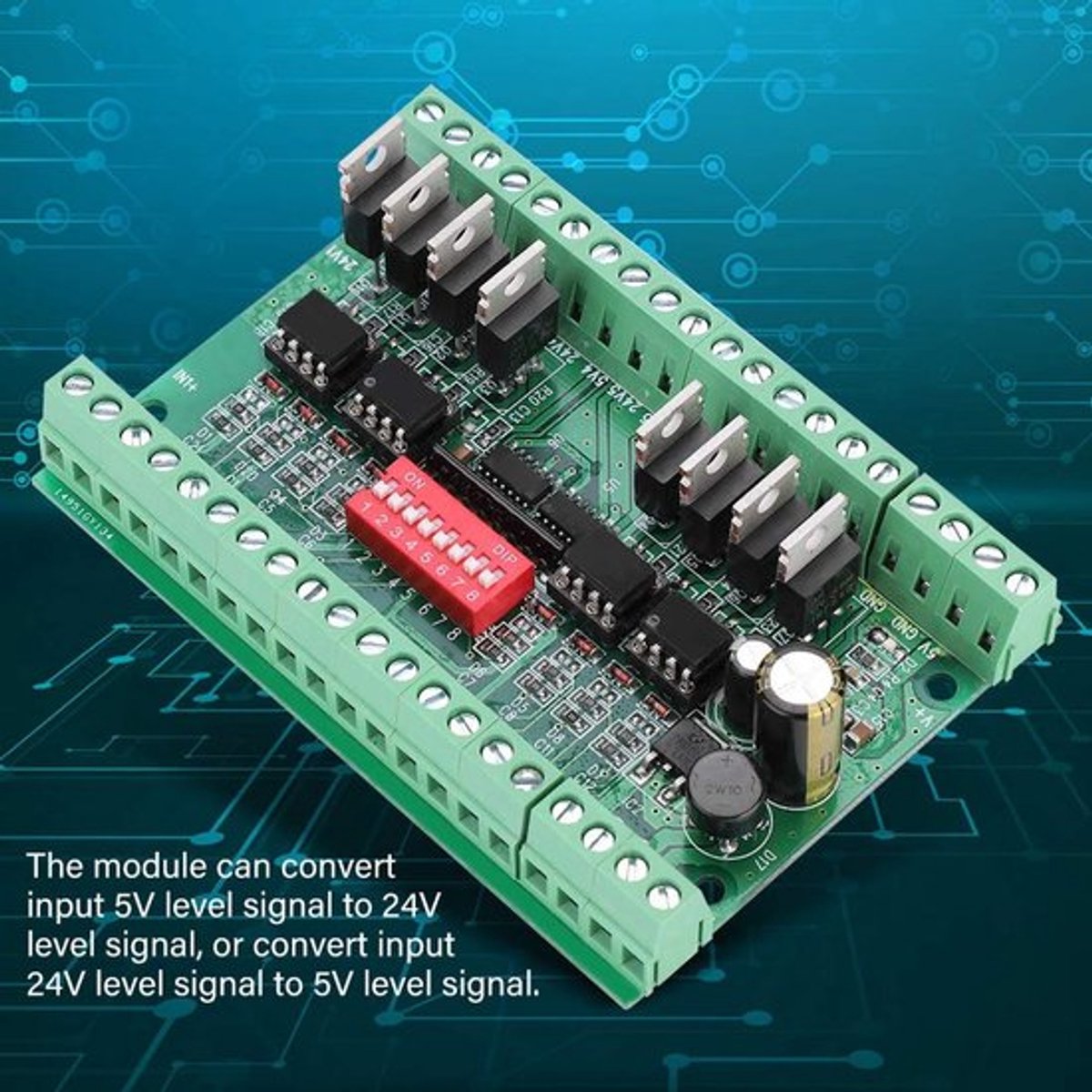Logic level converter 24V - 8-kanaal 8-5v